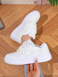 Fashionable Solid Color Loafers, Outdoor Outfit, Summer Street Style, Birthday Gift, Holiday Gift, Campus Casual - White - View 11