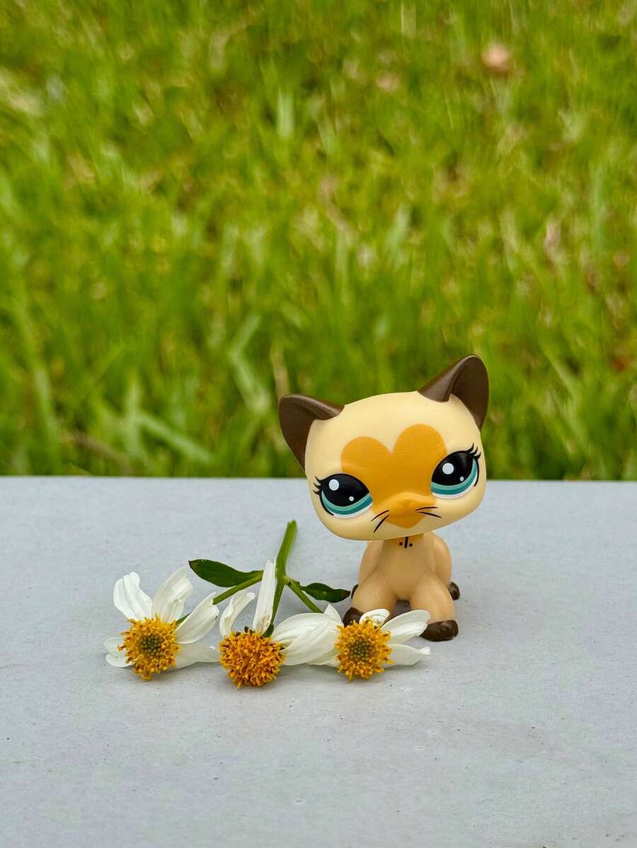 1pc Premium Mini Pet Shop Bobble Head Toy Shorthair #3573 Collector Figurine - Yellow - View 1