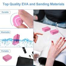 2/5/10片装指甲打磨块，专业指甲锉砂磨块，美甲修脚指甲护理配件 - 彩色 - 查看 3