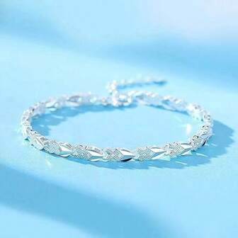 Vintage Style 925 Sterling Silver Plated Bracelet - Elegant And Charming, Perfect For Daily Wear And Special Occasions