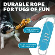 Outward Hound Ropiez Rope Interactive Dog Tug Toy For Tugging Squeaky Fun, 154 Inch Giraffe, Yellow, Small - ColorB - 查看 2