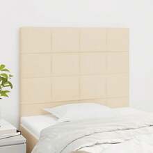vidaXL Kopfteil Creme 100x5x118/128 Cm Stoff - White - View 1