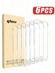 6pcs Tempered Glass Screen Protector Compatible With IPhone 17, 17 Pro, 17 Pro Max, 17 Air, 16, 16 Plus, 16 Pro, 16 Pro Max, 15, 14, 13, 12, 11 Pro Max, X, XS, XR, Mini, 7, 8, 14 Plus, Also Suitable For IPhone 14, 15 Pro Max. Glass Material, Suitable As A Birthday Gift, Or A Phone Screen Protector For Family And Friends, Mobile Phone Accessories.
