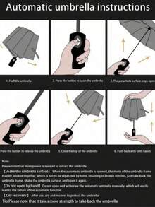 This Fully Automatic Folding Umbrella Is Suitable For Use In Schools, Offices, Homes, Travel, Summer Cooling, Beaches, And Other Occasions.,Spring Summer Picks,Brides Maid Gifts,Room,Bedroom Decor,Beach,Travel,For Men,For Women,Vacation,Women's Day,Travel Essentials,Wedding Favours,Y2k,Bedroom,Car Accessories Women,Kitchen Decor,Cute Stuff - Multicolor - View 3