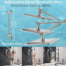 GSYY 10'' Dual 20 E Filtered Shower Head With Handheld 6  Settings Handheld Shower Head High Pressure Rainfall Filter Cbo With 12'' Adustable Extension Arm 71'' Shower  Bred Nickel - Một cỡ - Xem 3