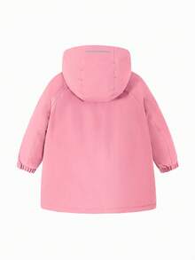 mini bala 2025冬季新款女童长款羽绒服，防水防风透气保暖带帽外套 - 桃紅 - 查看 5