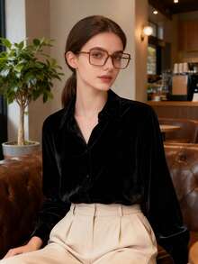 1副多边形眼镜，专为女性网红设计，外观出众；轻盈优雅的镜框，大镜框设计使脸型更显瘦，超轻便。 - 半圓框 - 查看 2