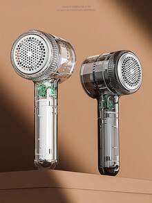 Transparent Fuzz Trimmer, Electric Lint Remover With 6 Blades, Handheld USB Rechargeable Fabric Shaver, Smart Safety Switch Technology - Won't Hurt Hands