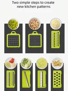 Tocător de legume 16 în 1, Tocător profesional de ceapă, Tocător de alimente multifuncțional, Feliator și tăietor de legume de bucătărie, Tocător de legume cu 8 lame, Tocător de morcovi cu recipient, Cadou de Ziua Recunoștinței - Vizualizare 9