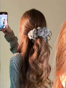 Elastic de păr pufos cu grosime de 6,88 in/17,5 cm pentru femei, elastic de păr elegant de înaltă calitate, culoare solidă, versatil pentru zi cu zi, casual, petrecere, naveta, vacanță, coadă de cal, , spălarea feței, machiaj, accesoriu de ținută, elastic de păr elastic