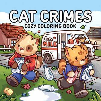 [Healing & Stress Relief] New "Cat Crimes" 42-Page Coloring Book, A Blessing For Cat Lovers And Artists, Featuring Adorable And Relatable Moments Of Mischievous Feline Friends. An Adult Stress Relief Toy And A Children's Educational Toy. Family-Friendly Interactive Activity. Coloring Book DIY To Cultivate Thinking Skills. Suitable For Stationery, School Supplies, And As A Gift For Girls, Valentine's Day, New Year.