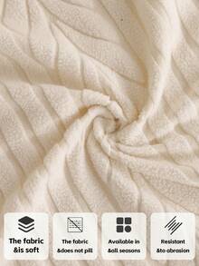 1 pieza Funda de sofá antideslizante con estampado de hojas, funda de sofá elástica lavable a máquina, color beige, se ajusta a sofás de 1 a 4 plazas - Beis - Ver 5