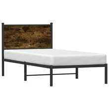 vidaXL Metallbett Ohne Matratze Räuchereiche 75x190 Cm - Braun - Übersicht 4