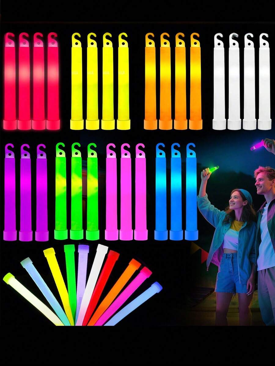 8pcs Glow Sticks - Waterproof Glow Sticks Party Favors, Long Lasting 10 Hours Glow, Ideal For Halloween, Valentine's Day Parties, Birthdays, Weddings, Carnivals, Concerts, New Year Neon Parties