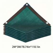 高强度PVC隐私围栏屏风，绿色面板设计 - 可调节室内/室外隐私屏障，带孔眼和支架，适用于墙壁、花园、阳台、露台 - 面板用于保护隐私（无防攀爬网），室外围栏面板