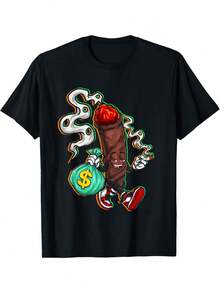 Shirt  420  Lean Gas Money Rap Hip-Hop Smoke T-Shirt - 黑色 - 查看 1