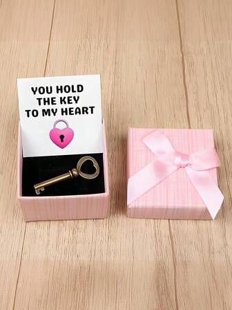 【开启我心扉的钥匙】钥匙主题礼盒 - “你掌握着开启我心扉的钥匙”留言卡 - 情人节情侣理想之选