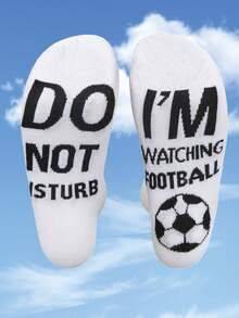 Men's And Women's Four Seasons Fun Socks, Men's Mid Socks, Men's Short Socks, Women's Mid Socks, Women's Short Socks, Fun Socks, Fun Text "I'm Watching Football Don't Disturb Me", Patterns Suitable As Holiday Gifts For Couples, Suitable For Daily Home Travel And Office - Multicolor - View 7