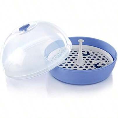 Nuby Esterilizador de Vapor para Microondas| Esteriliza Biberones, Tetinas y Accesorios de Bebé| Capacidad para 4 Biberones| Elimina Bacterias con Calor de Vapor| Libre de BPA