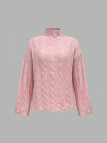 Fashionable Turtleneck Cable Knit Sweater, Soft And Comfortable, Suitable For Casual Commute And Travel In Autumn/Winter