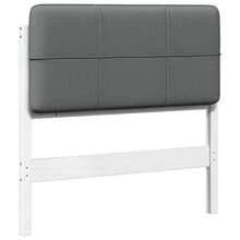 vidaXL Gepolstertes Kopfteil In Weiß Und Hellgrau, 80 Cm - White - View 2