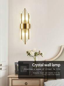 1个/2个装——现代奢华水晶壁灯——卧室、客厅和走廊的优雅照明，奢华墙面装饰（不含G9/E14灯泡）