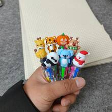 16 Styles Of Creative Christmas/Halloween/Panda/Animal Pattern Socks, Random Combination Of Various Styles, Comfortable Writing, Suitable For Daily Use - Multicolor - View 1