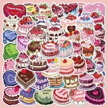 50pcs Cartoon Colorful Mini Cake Series Graffiti Stickers, Suitable For Laptop, Helmet, Cup, Waterproof DIY Scrapbooking