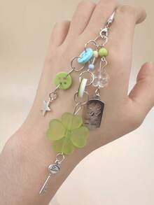 4-Leaf Clover CCD Beaded Lanyard, Handmade Girly INS Phone Charm, Cute Phone Strap, New CCD Camera Keychain Beaded Phone Lanyard, Beaded Phone Charm, Portable Chain Phone Case Strap Compatible With Android And Most Smartphone,Gifts For Mother, Family, Friends, Kids, Birthday, Holiday Phone Chain - Multicolor - View 5