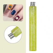 New Acrylic Starry Sky Handle 5-In-1 Nail Art Brush, Plum Blossom Pattern Design, Beginner Nail Art Supplies, Gift For Beauty Enthusiasts And Nail Technicians - Multicolor - View 7