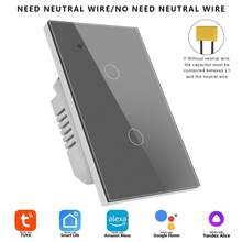 Whole Home Lighting Smart Switch - Control Wall Ceiling Pendant Lights Via Tuya App & Alexa - US Standard Touch Panel Requires Neutral Wire - Effortless For Bedroom Office Restaurant - Gold Grey - Grey - View 11