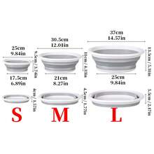 1/3个便携式可折叠洗脸盆 - 塑料材质，可折叠，方便收纳 - 适合家庭、宿舍和户外使用 - 非常适合洗手洗脚，加厚设计，返校必备用品，浴室用品，浴室配件，浴室工具