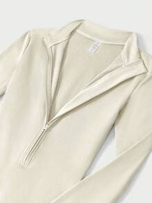 Women Fleece Long Sleeve Zipper Jumpsuit Zip Up Romper Bottom Pants Bodysuit Bodycon Sexy One Piece Winter Skiwear  Winter Clothes Winter Clothes Winter Clothes For Women Gym Clothes Women - Kem mơ - Xem 8