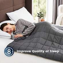 Weighted Blanket 7lbs 40"X 60" Grey Heavy Blanket For 60-80lbs Weighted Blanket For Cooling And Heating With Premium Glass Beads Thick Blanket All-Season - 01-灰色+48吋x72吋-15磅 - 查看 2
