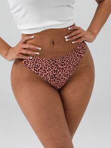 10pcs Women's Seamless Leopard Print V-Shaped Waistband Briefs, Comfortable Skin-Friendly Fabric Ladies Panties - Multicolor - View 6