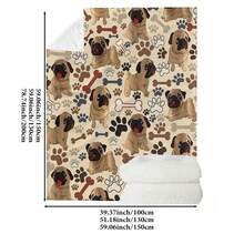 بطانية فلانيل ناعمة جدًا بطبعة كلب بودل وبصمة قدم - مثالية للأريكة والسرير والمكتب والسفر - هدية مثالية لعشاق الحيوانات الأليفة - مريحة لجميع المواسم ، بطانية كلب مناسبة لمختلف المناسبات والمناسبات - متعدد الألوان - مشاهدة 2