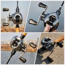 BILLINGS Baitcasting Fishing Reel With Magnetic Brake System,7.2:1 High-Speed Gear Ratio,High Strength Metal Spool,LightWeight ,Suitable For Freshwater And Saltwater - Silver - View 8