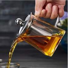 1 Pc Elegant Glass Teapot With Stainless Steel Infuser - Thick Heat-Resistant Glass Kettle, Suitable For Perfect Steeping, Great For Tea Lovers Back To School