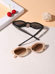 2副青少年（12-16岁）几何钻石框时尚眼镜，适合假日郊游、服装搭配和节日礼物 - 彩色 - 查看 4