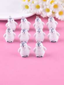 10pcs Penguin Resin Pendant Earrings Necklace Accessories DIY Jewelry Findings