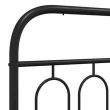vidaXL Bettgestell Mit Kopfteil Metall Schwarz 140x190 Cm - Schwarz - Übersicht 7