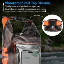 Pelican Marine Bolsa seca impermeable IP68 de 2 L – Mochila enrollable con funda para teléfono/bolsa, Accesorios esenciales para acampar, natación, playa, pesca, rafting, viajes – Hunter Camo(Cazador Camuflaje 2L 2L) - Multicolor - Ver 6