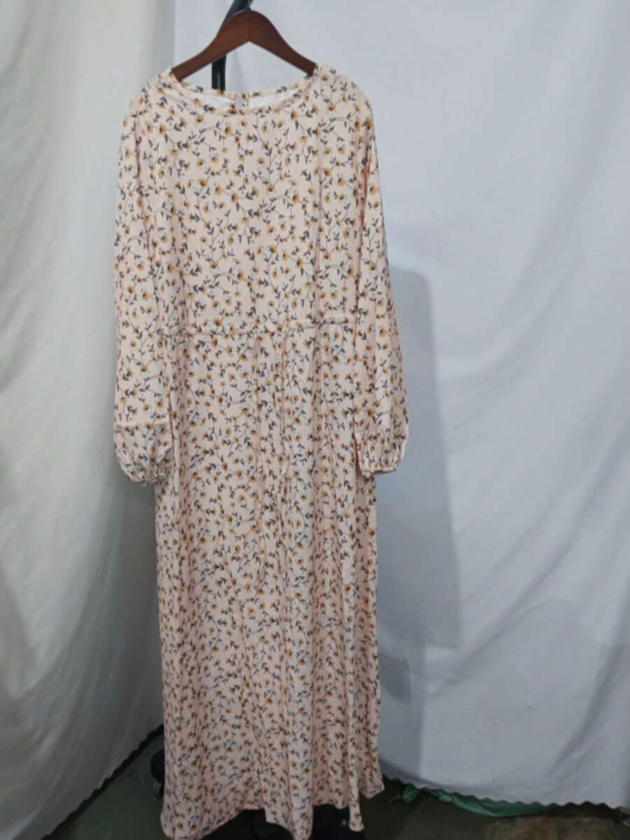 New Style Arabian Clara Printed Maxi Dress,Modest - Beige - View 1