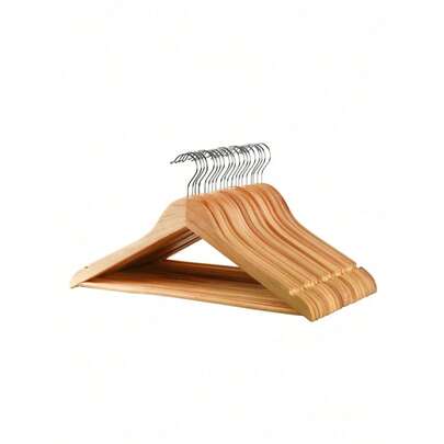 Kit 90 Cabides Para Roupas Em Madeira Premium Marrom