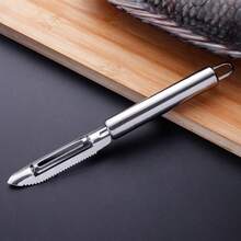 3pcs Stainless Steel Fish Scale Scraper Set, Manual Fish Scaler, Descaler, Fillet Knife Kitchen Tools