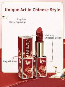 Catkin Rouge Matte Lipstick, Waterproof Long-Lasting Satin Moisturizing Smooth CO168 Plum Color - CO168 - View 5