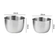 Bol de acero inoxidable para mezclar, bol hondo, bol de metal para hornear, pan, ensaladas y pasteles, bol multiusos para la cocina, 21 x 14 cm - Plateado - Ver 2