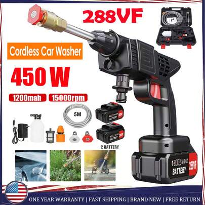 Cordless Portable High Pressure Spray Water Gun,Pressure Washer,Portable Power Washer, Washer Gun Battery Operated,Ultra High Velocity And Easy To Use