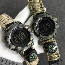 Reloj inteligente multifuncional con tecnología de vanguardia, diseño electrónico táctico, estilo outdoor, brújula, adecuado para deportes al aire libre, entrenamiento militar, resistente al agua y luminoso. - Multicolor - Ver 5