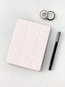 1pcs With Pen Slot Premium Soft Silicone Material Protective Cover ,Stylish Pink Striped Design Flat Protective, Compatible With 10. 2, (A16) 11, 11th G 2025 9th/10th, 4th 10. 9, Tab S6 Lite 10. 4, /, Anti-Drop, P Slot, Sleep/Wake Support,. Accessories. & New Year Themed,Retro Chic Style High-End Tablet Accessory Office Productivity, Study Sessions, Design, Travel Commute, Casual Browsing & Giving Fashion Forward Enthusiasts - 粉色 - 查看 4